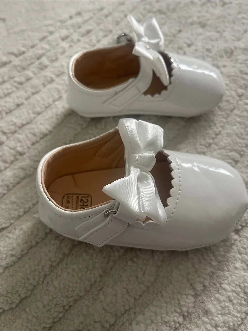 Source Unknown White Bow Strap Baby Walker Shoes